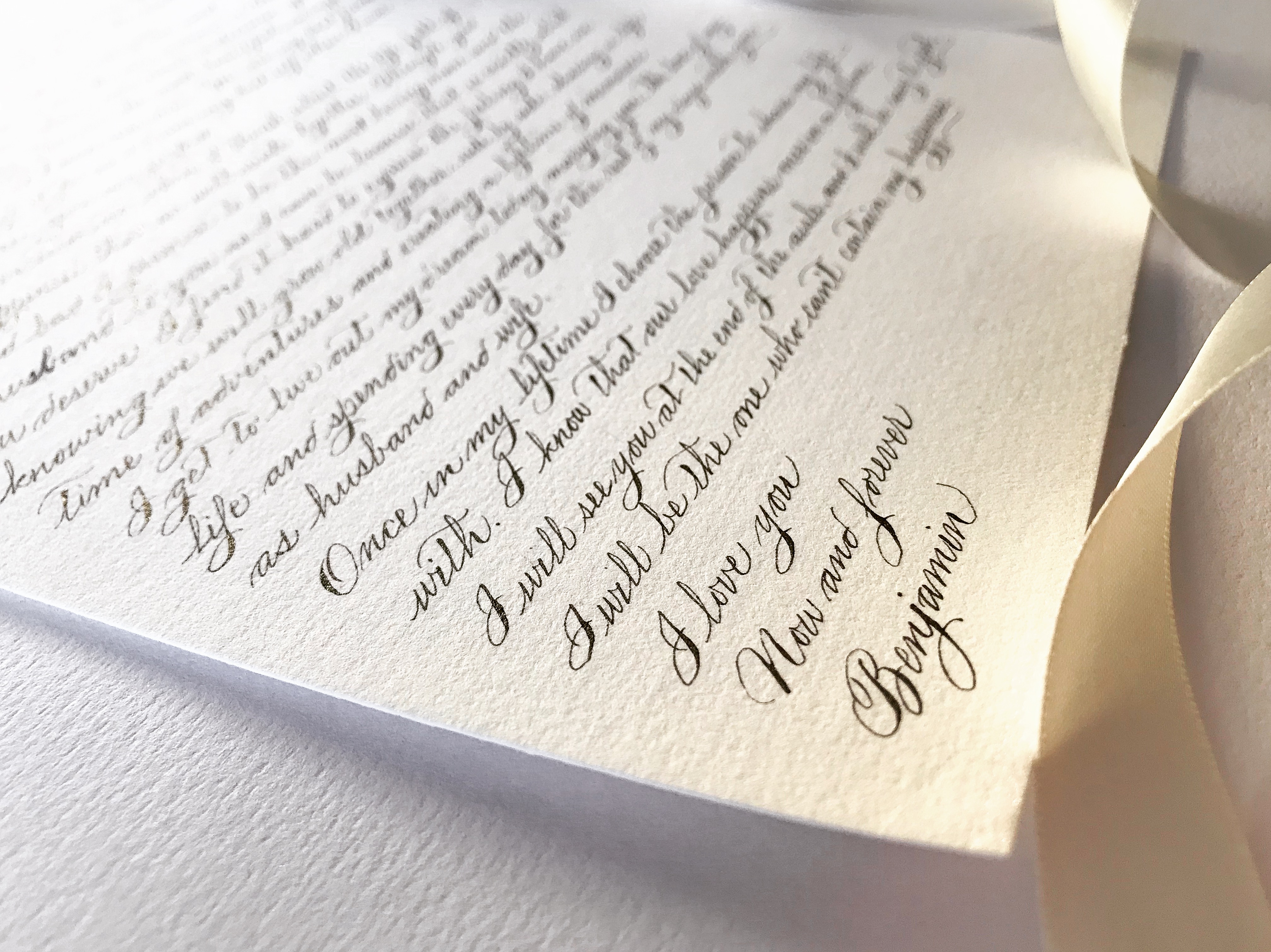Wedding Vows on luxury cardstock