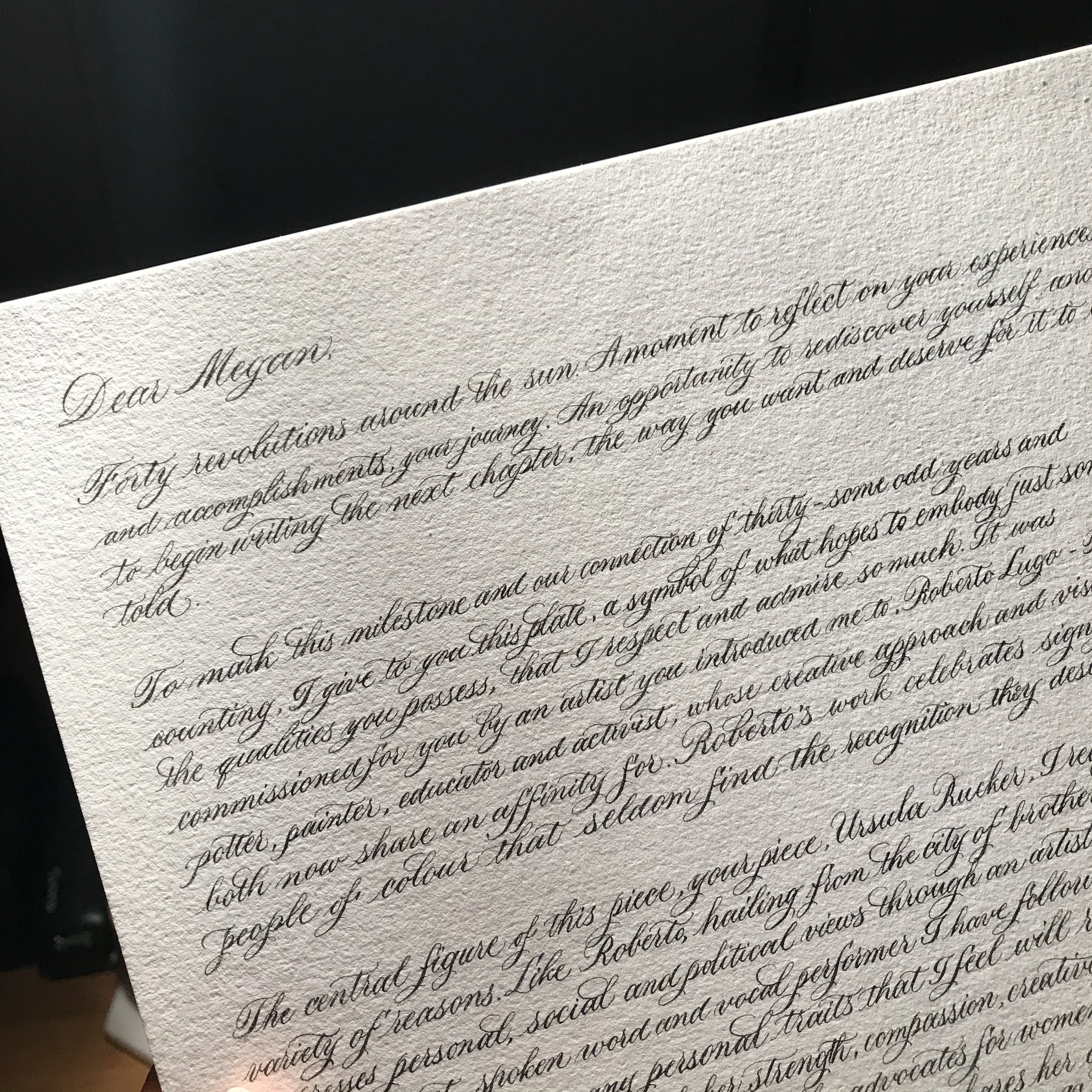 Sample custom commissioned letter