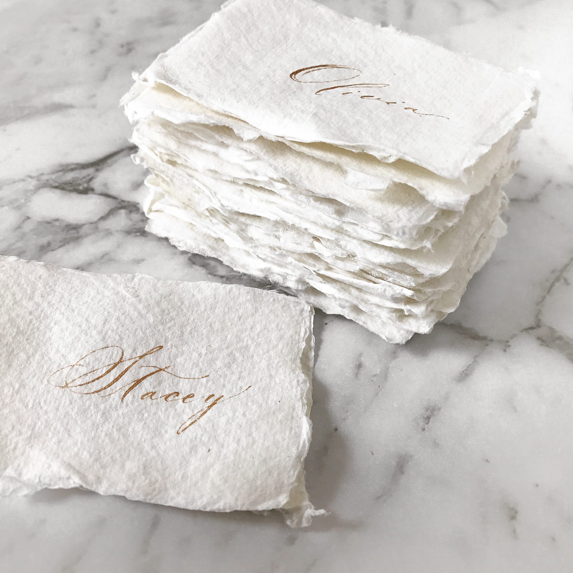 Calligraphy on Handmade Placecards